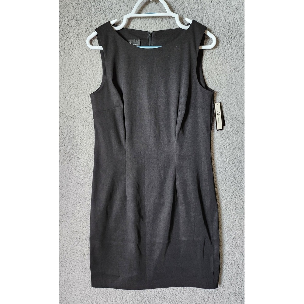 New AB Studio Sheath Dress Womens Size 12 Black Sleeveless Knee Length Capsule